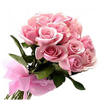 Blossoming 12 Pink Roses Arrangement with Grace and Elegance
