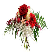 Color: red and white<br>This elongated tied bouquet brings the night sky in your...