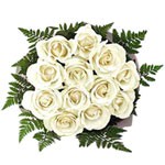 This is an elegant white rose bouquet for an unforgettable expression of love or...