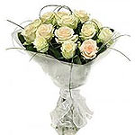 A simple and elegant display of pure white Roses. This bouquet is perfect for yo...