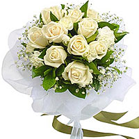 Bunch of 21 White Roses-Elegant Bouquet of Roses<br>Show your true feeling with ...