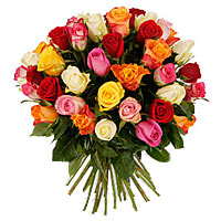 Your selection includes 21 Mixed Premium Short Stem Roses accented with greenery...