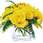 Yellow roses symbolize friendship, and sending this sunny bouquet of bright yell...