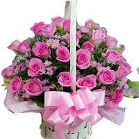 24 roses flower basket