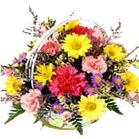 Sensational Garden of Fresh Colorful Flowers in a Basket