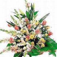 Classic Multi-Colored Flower Basket
