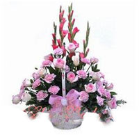 Simply Delightful Mixed Flower Basket<br>