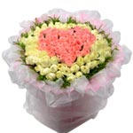 Precious Happiness Rose Bouquet in Pink and White
