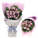 Lovely Purple Roses Bouquet