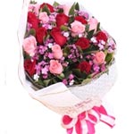 Glorious Make a Wish Red and Pink Rose Bouquet