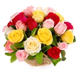 Joyful Collection of 20 Stems of Multicolored Roses