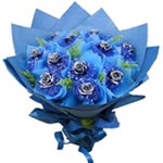 Precious Bouquet of Blue Roses