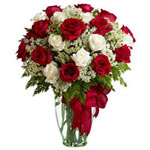 Radiant Bouquet of Mixed Delight with a Glass Vase