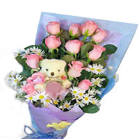 Memorable Moments Bouquet with Bear<br/><br/>