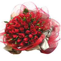 Soft Touch 50 Red Roses Floral Bunch<br/><br/>