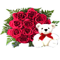 Enchanting Dozen of Red Roses with Greens<br/><br/>