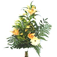 2 supplemented lily gerbera, Solidago and Greens evoke the heady scent of cinnam...