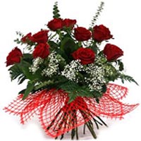 A beautiful elegant roses bouquet with gypsophilla. 11 red roses in this bouquet...