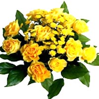 Bouquet of yellow Roses and Chrysanthemum....