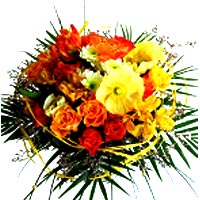 Cheerful bouquet of yellow and orange blooms....
