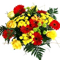 Bouquet of different Roses, Gerberas and Chysantemum....