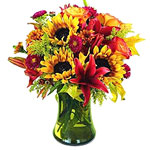 Autumn bouquet with lilien and sunflowers...