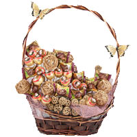 Can't decide between a flower basket and a sweet basket? Why not send this gorge...