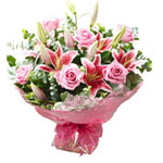 Mesmerising Bouquet of hand picked Roses n lilies made carefully by our florists...