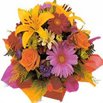 A perfect colourfun n vibrant bouquet of mixed flowers - suitable for any ocassi...
