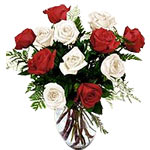 This special bouquet of red n white roses is urely going to take ur heart aways...