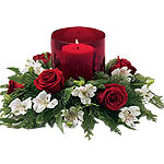 This Exotic Floral Gift with Candle makes a beguiling focal point to any table. ...