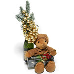 This great combination will bring many smiles this New Year. A small bear having...