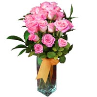 A nice bunch of 20 light pink colored romance roses; an awesome way to take any ...