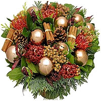 Christmas bouquet gold and copper
