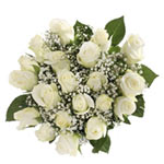 Enigmatic 20 White Fairtrade Roses with Bridal Veil