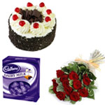 Yummy Cake and Roses on the Eve of Celebration