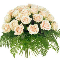 Show how deep is your feeling!<br>25 roses with green additions creates unusual ...