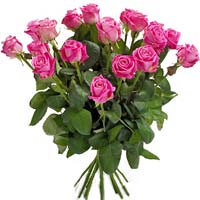 18 pink roses put in elegant composition  sign of a memory of significant peopl...