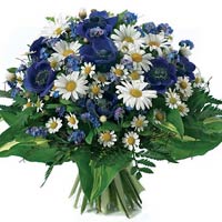 Send a man best floral wishes!<br>Mixed bouquet of different flowers in violet a...