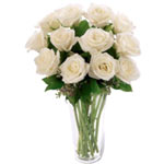 Blushing Vase with White Rose Assortment