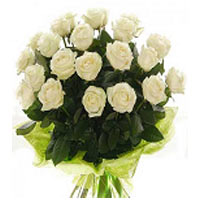 This bouquet of 25 white roses says it all for you. Roses delicate, fine, slight...