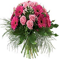 This bouquet might impress any recipient, the mix of imperial lilies, roses and ...