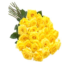 Simple and unusual bouquet of yellow roses. Symbol...