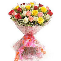 This beautiful biuquet of multi Roses is perfect for surprise in the early stage...