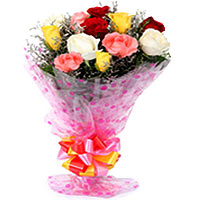 Present to your beloved this Blooming All Seasons Mixed Roses Bouquet as the sym...