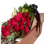 Blushing Valentine Love Box of Red Roses