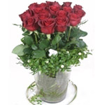 Charming Reflections of Love Red Roses Arrangement