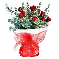 Best of all loves Red Roses. This bouquet is composed of 11 roses with lush gree...