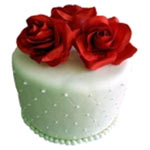 Toothsome Cake with Red Rose on Top