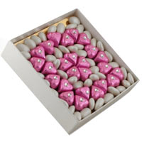 Unique Gift of Pink Hearts Chocolate Candy Box